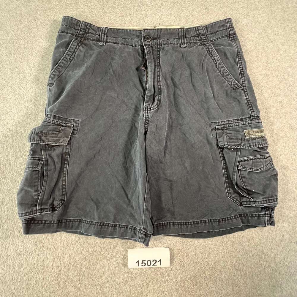 Unionbay Cargo Shorts Mens 36 Gray Excellent Cotton Multi-Pocket Outdoor